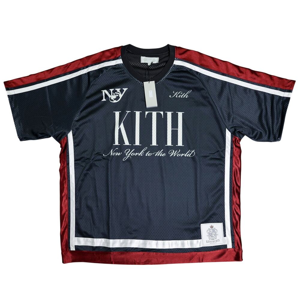 Kith Mesh Leon Jersey Black Red White Size S